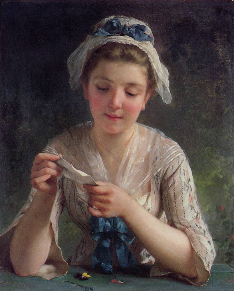 La lettre, vintage artwork by Émile Munier, 12x8" (A4) Poster