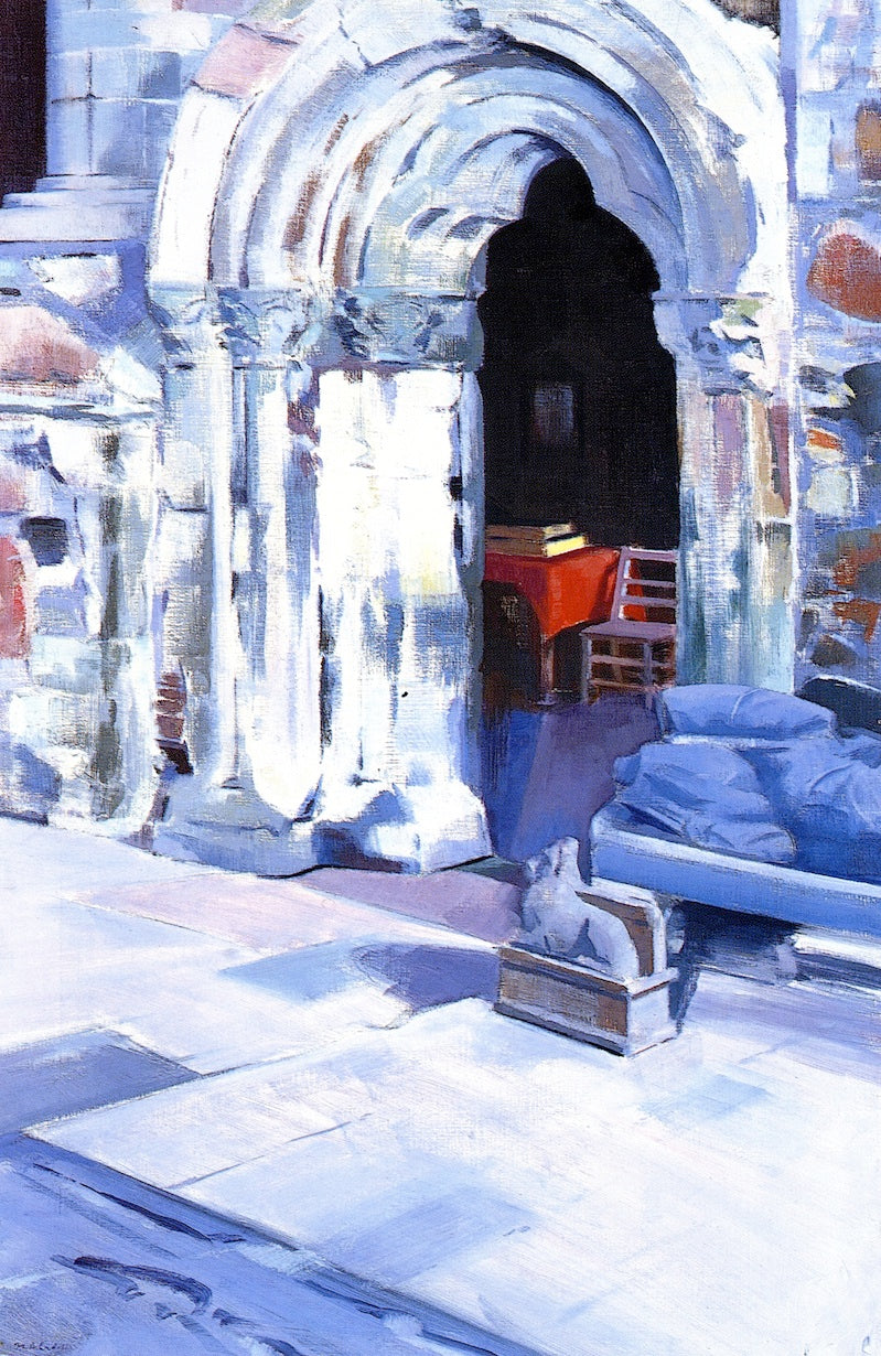 Interior of Iona Abbey, vintage artwork by Francis Campbell Boileau (F.C.B.) Cadell, 12x8" (A4) Poster