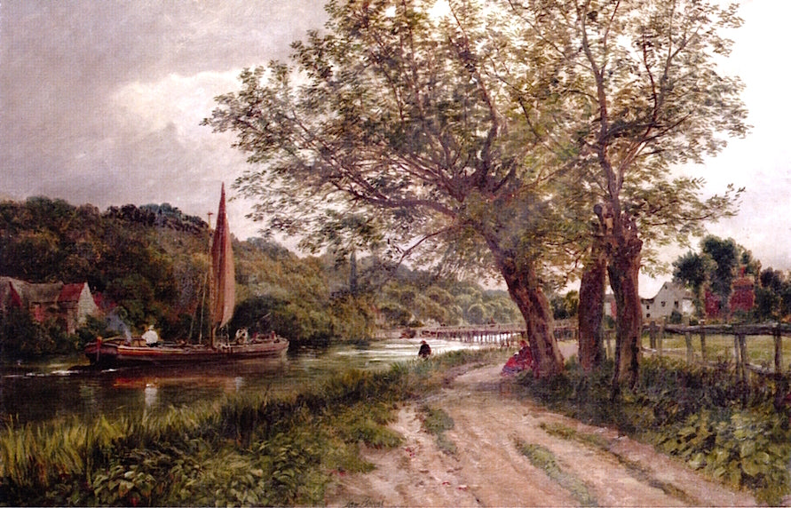 River Thames at Henley, vintage artwork by Samuel Bough, 12x8" (A4) Poster