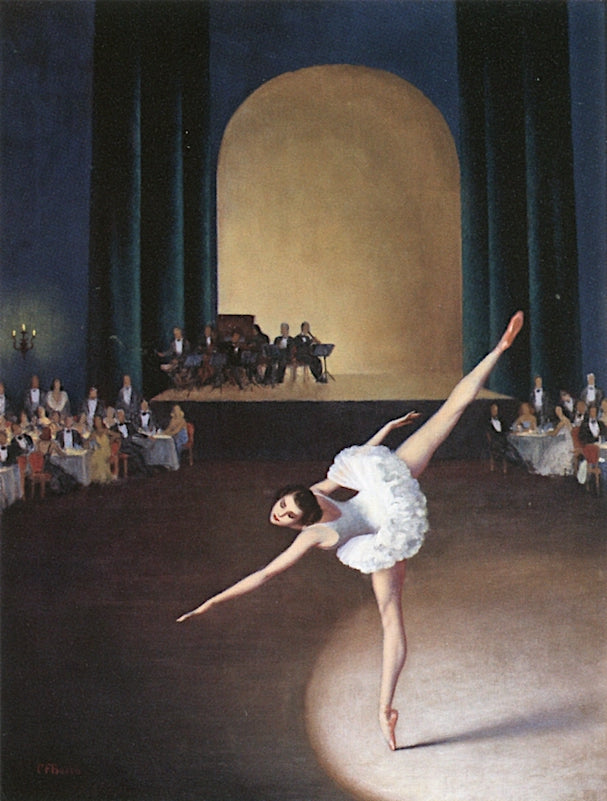 Ballerina, vintage artwork by Clarence Busch, 12x8" (A4) Poster