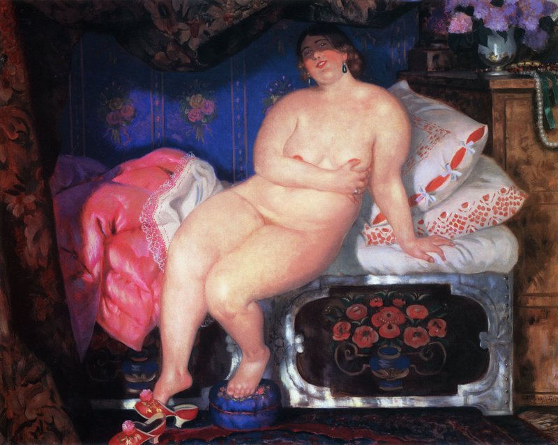 A Beauty by Boris Mikhailovich Kustodiev,16x12(A3) Poster