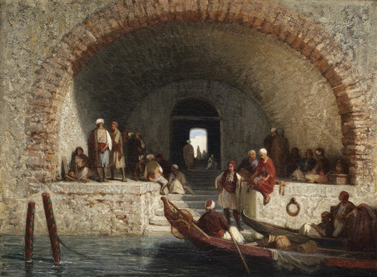 The Water Gate, vintage artwork by Louis Tesson, A3 (16x12") Poster Print