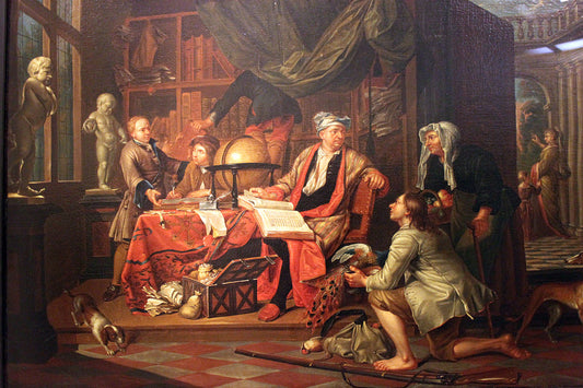 Peasants paying rent to the manor lord, vintage artwork by Peter Jacob Horemans, 12x8" (A4) Poster