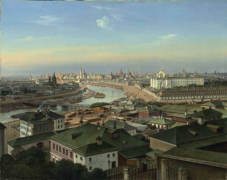 Moscow, vintage artwork by Hubert Sattler, A3 (16x12") Poster Print
