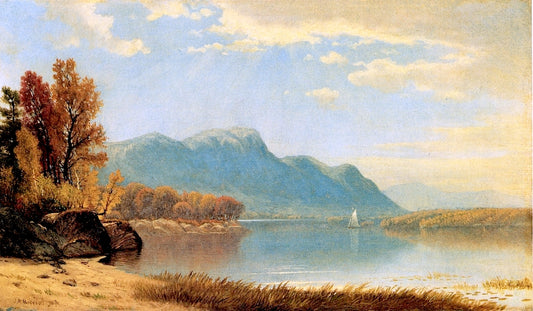 A Quiet Day on the Lake, vintage artwork by James Renwick Brevoort, 12x8" (A4) Poster