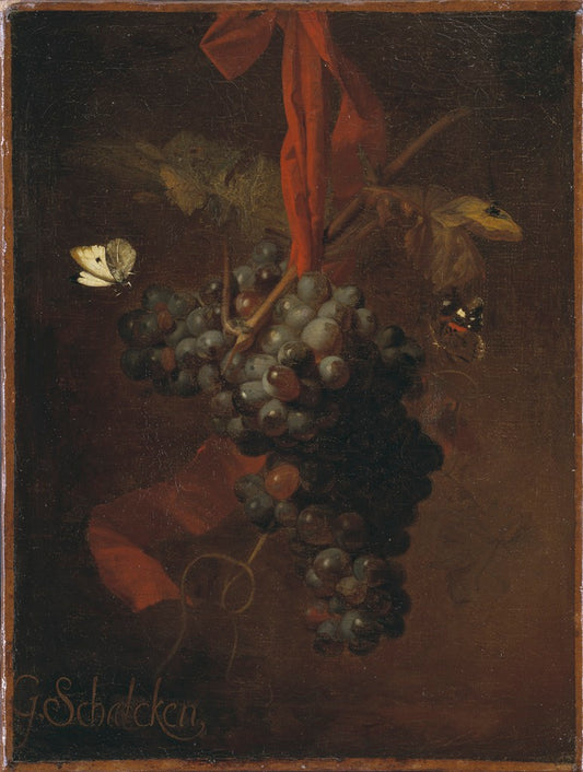 Bunch of Grapes, vintage artwork by Godfried Schalcken, 12x8" (A4) Poster