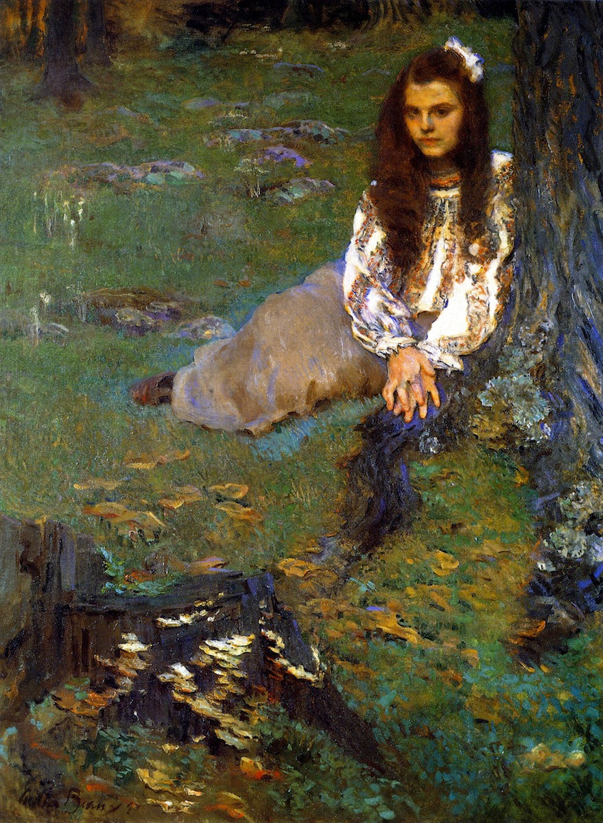 Dorothea in the Woods, vintage artwork by Cecilia Beaux, 12x8" (A4) Poster