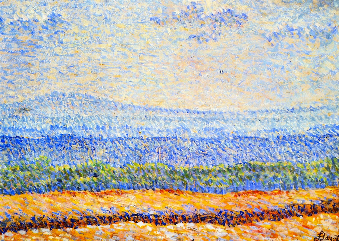 Landscape of Vexin, vintage artwork by Louis Hayet, 12x8" (A4) Poster