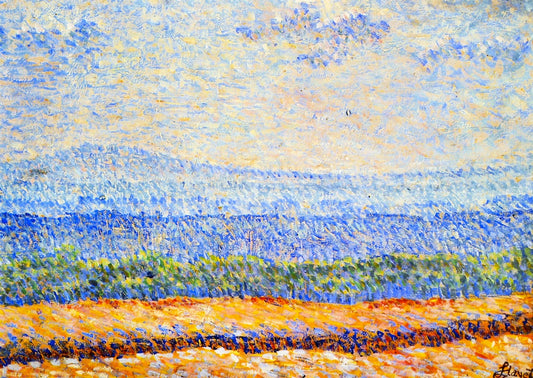 Landscape of Vexin, vintage artwork by Louis Hayet, 12x8" (A4) Poster