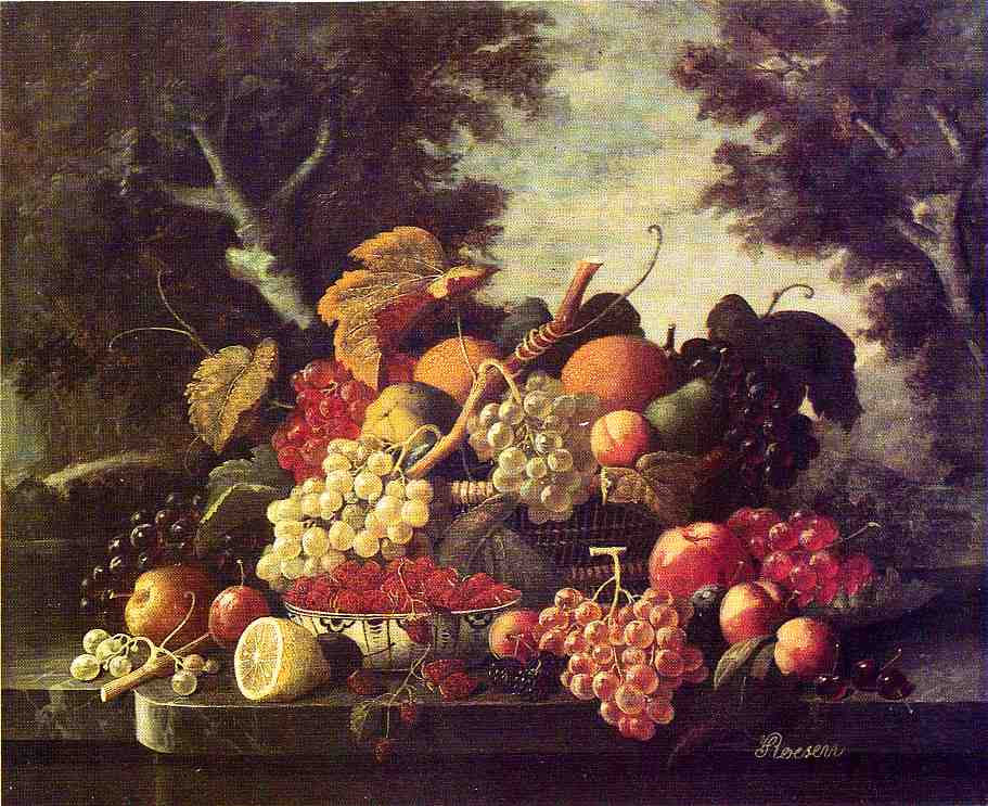 The Abundance of Fruit, vintage artwork by Severin Roesen, A3 (16x12") Poster Print