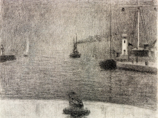 The Port of Honfleur, vintage artwork by Georges Seurat, 12x8" (A4) Poster