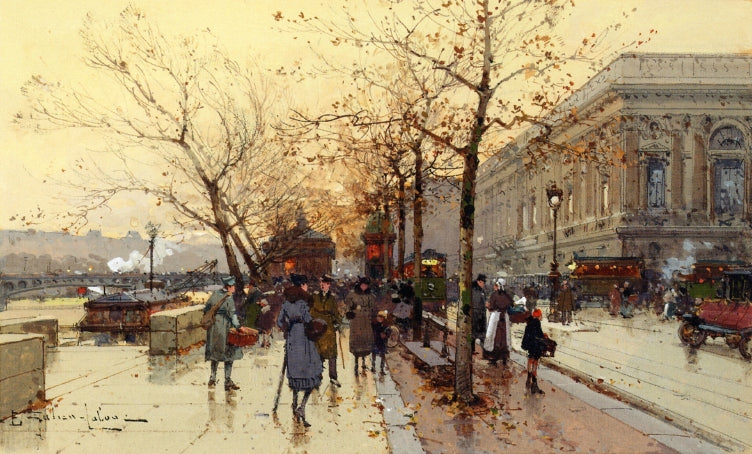 Les Quais de Paris by Eugene Galien-Laloue,A3(16x12")Poster