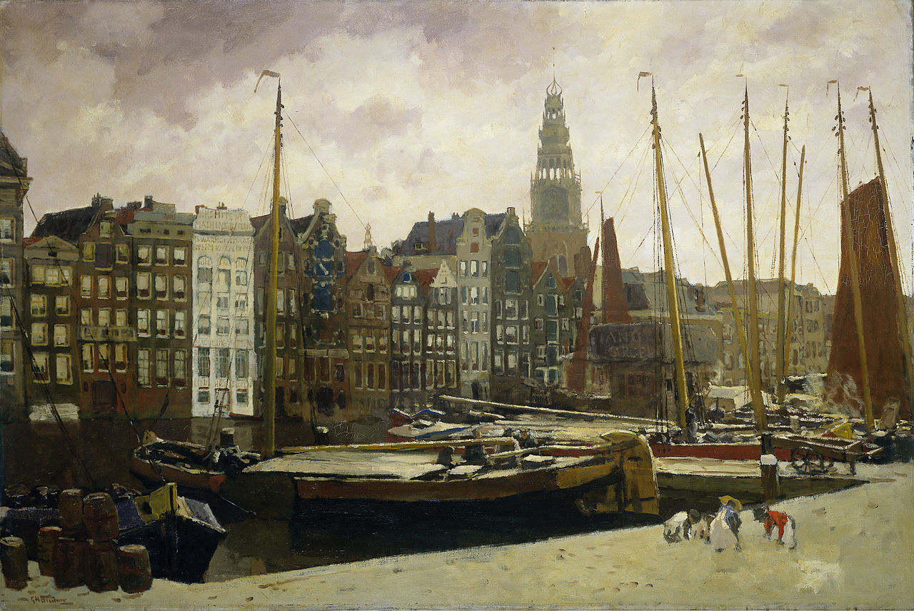 The Damrak in Amsterdam by George Hendrik Breitner,A3(16x12")Poster