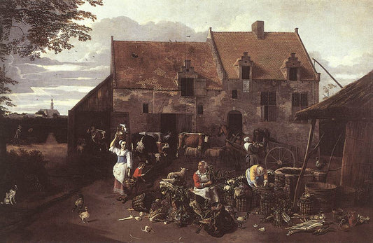 The Market Garden, vintage artwork by Jan Siberechts, 12x8" (A4) Poster