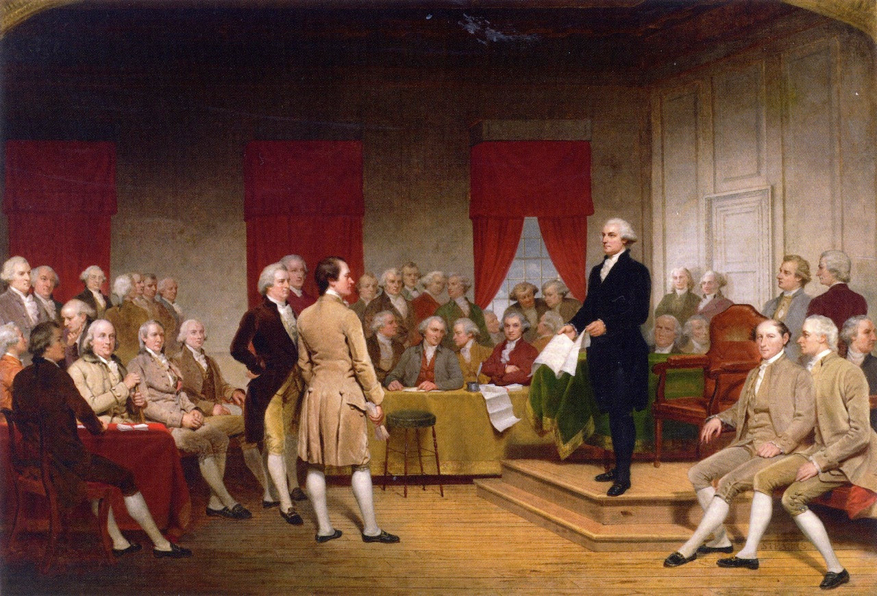 Washington as Statesman at the Constitutional Convention, vintage artwork by Junius Brutus Stearns, A3 (16x12") Poster Print