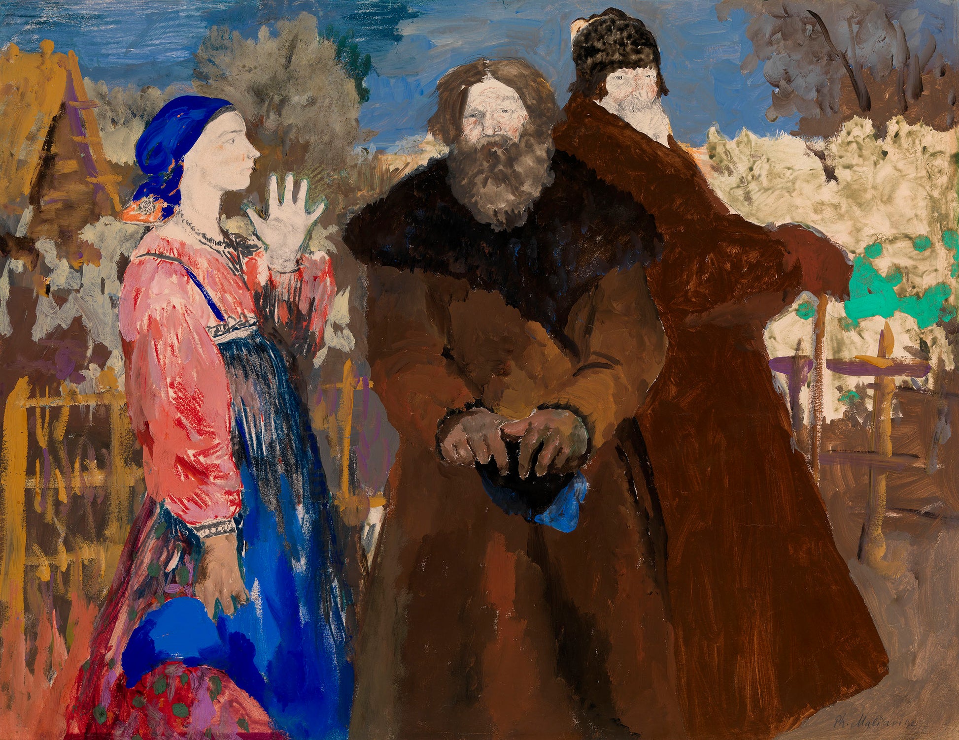 Russian Peasants by Filipp Andreevich Maliavin,A3(16x12")Poster