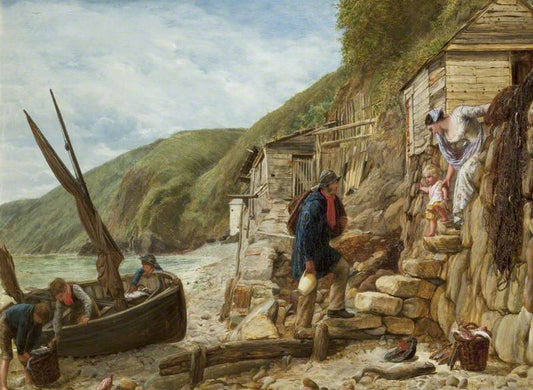 Welcome, Bonny Boat! The Fisherman's Return, vintage artwork by James Clarke Hook, R.A., A3 (16x12") Poster Print