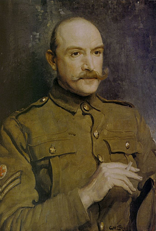 Portrait of Australian Painter Arthur Streeton, vintage artwork by George W. Lambert, 12x8" (A4) Poster