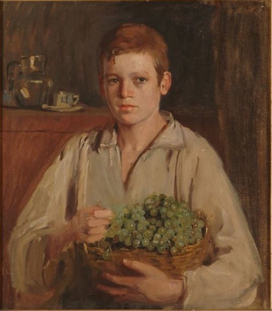Boy with Grapes by Ezequiel Plaza,16x12(A3) Poster