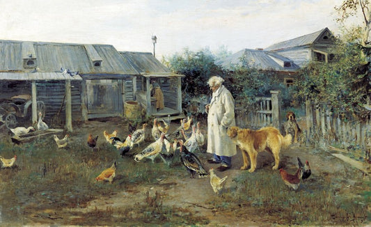 Morning Greetings, vintage artwork by Alexei Stepanov, 12x8" (A4) Poster