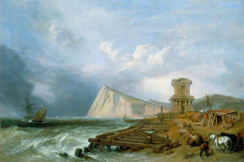 The Seashore at Dover, vintage artwork by Clarkson Frederick Stanfield, A3 (16x12") Poster Print