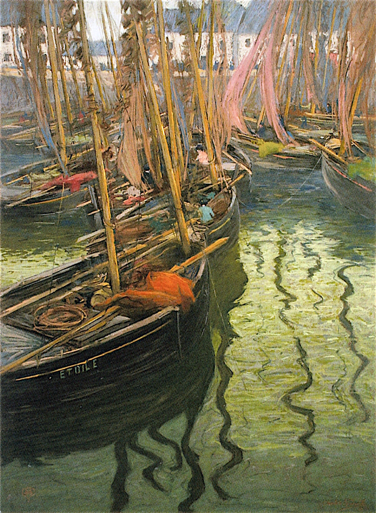 A Dark Harmony, Fishing Boats by Charles Fromuth,A3(16x12")Poster