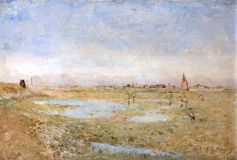 The Rother at Rye, East Sussex, vintage artwork by Sir David Scott Murray, 12x8" (A4) Poster