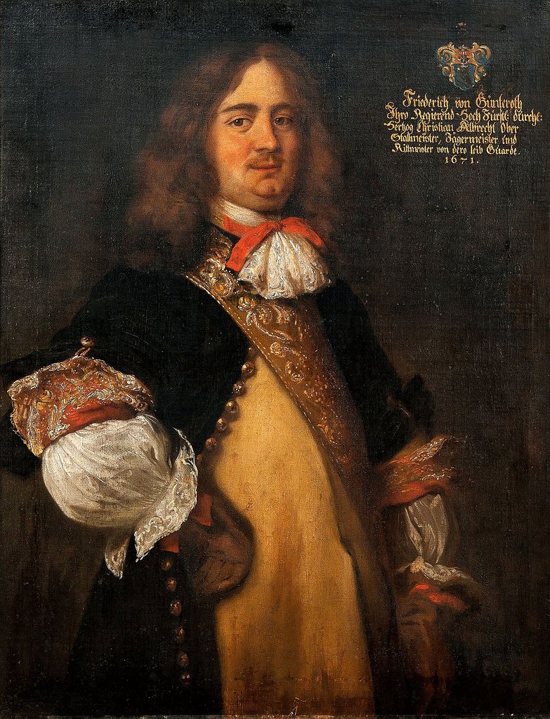 Portrait of Friedrich von Günterot, vintage artwork by Jurgen Ovens, 12x8" (A4) Poster