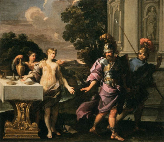 Armida and the Companions of Rinaldo, vintage artwork by Giuseppe Passeri, 12x8" (A4) Poster