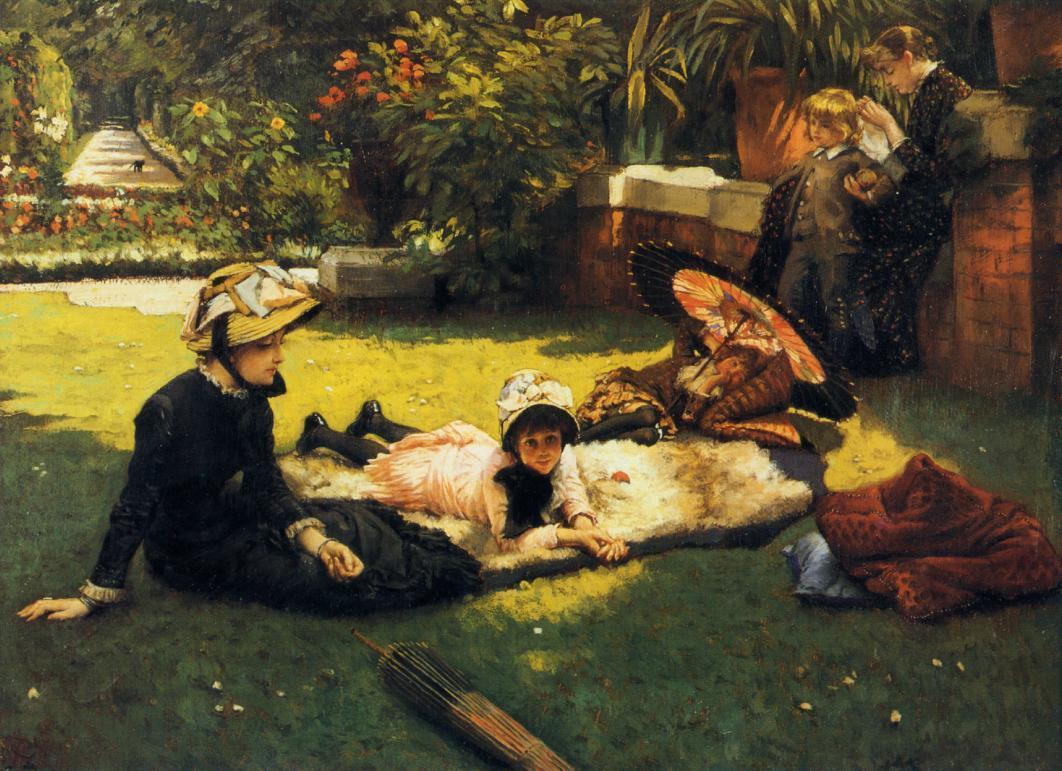 In the Sunshine, vintage artwork by James Tissot, 12x8" (A4) Poster