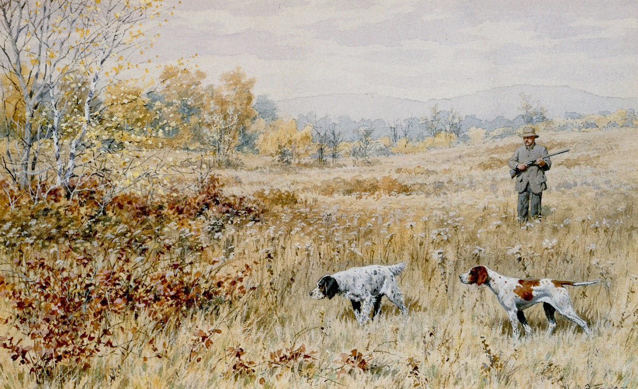 Quail Shooting: A Dead Stand, vintage artwork by Arthur B. Frost, 12x8" (A4) Poster