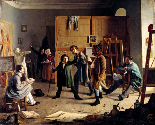 Studio Scene, vintage artwork by Johann Peter Hasenclever, A3 (16x12") Poster Print