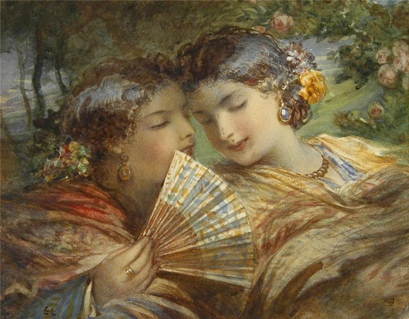 Spanish Women, vintage artwork by Egron Sillif Lundgren, A3 (16x12") Poster Print