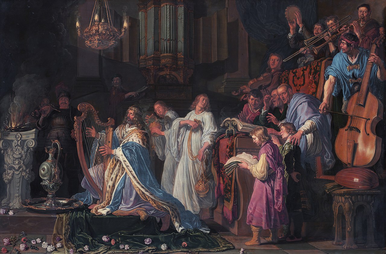 David in the Temple, vintage artwork by Pieter Lastman, 12x8" (A4) Poster