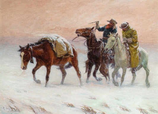 Western Scene, vintage artwork by Richard Lorenz, 12x8" (A4) Poster