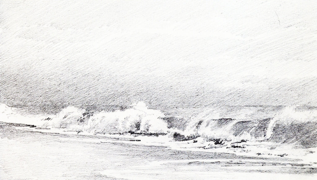 Billowing Waves, vintage artwork by William Trost Richards, 12x8" (A4) Poster