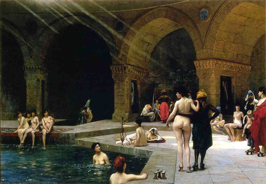 Grande Piscine de Brousse, vintage artwork by Jean-Leon Gerôme, 12x8" (A4) Poster