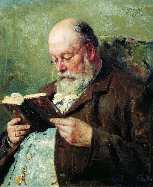 Portrait of Academician Ivan Yanzhul, vintage artwork by Vladimir Yegorovich Makovsky, 12x8" (A4) Poster