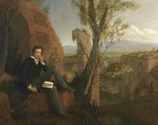 Shelley Composing ‘Prometheus Unbound’ in the Baths of Caracalla, vintage artwork by Joseph Severn, A3 (16x12") Poster Print