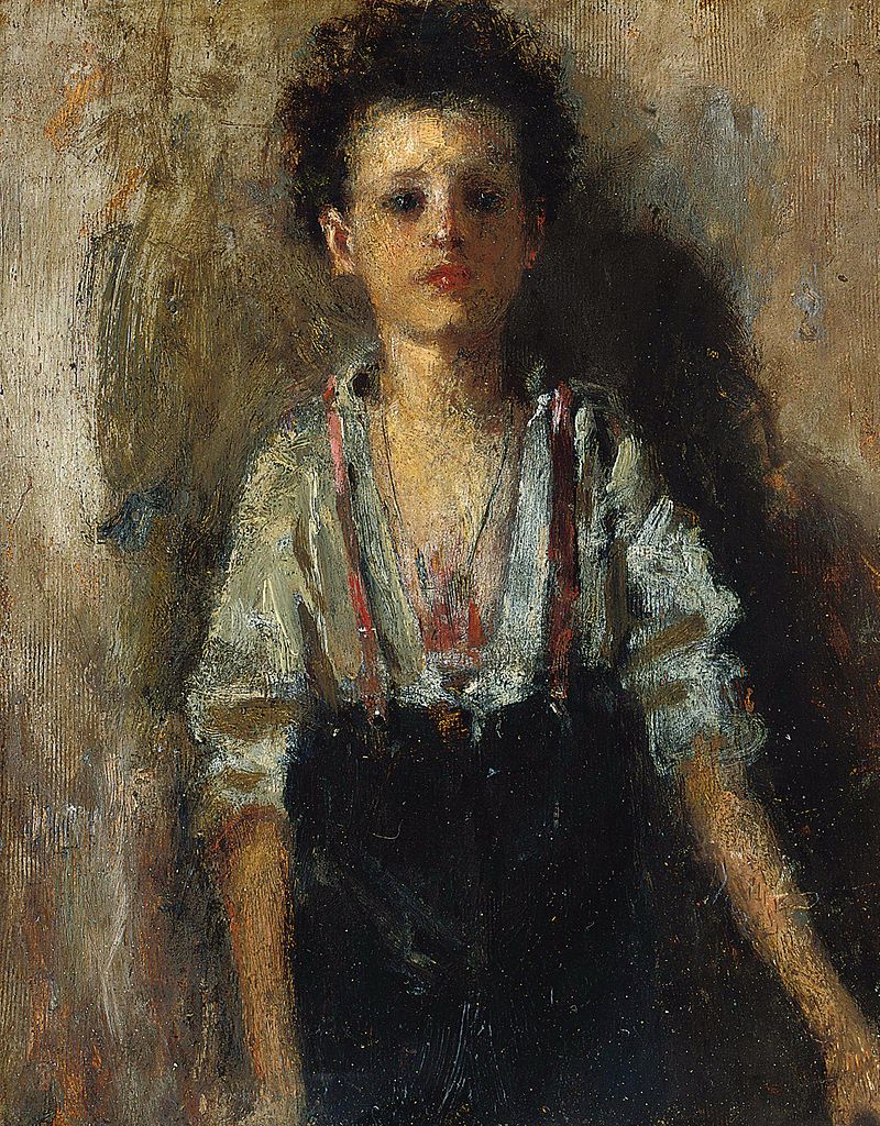 A Young Boy by Antonio Mancini,A3(16x12")Poster