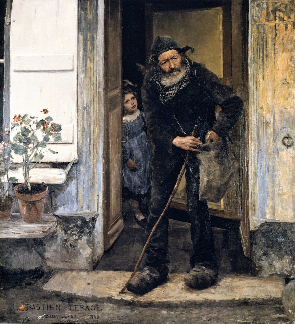 The Mendiant, vintage artwork by Jules Bastien-Lepage, 12x8" (A4) Poster