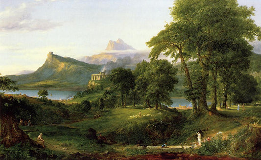 The Course of Empire 2 - The Pastoral State, vintage artwork by Thomas Cole, A3 (16x12") Poster Print
