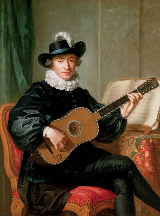 Portrait of Monsieur Aublet, vintage artwork by Guillaume Voiriot, 12x8" (A4) Poster