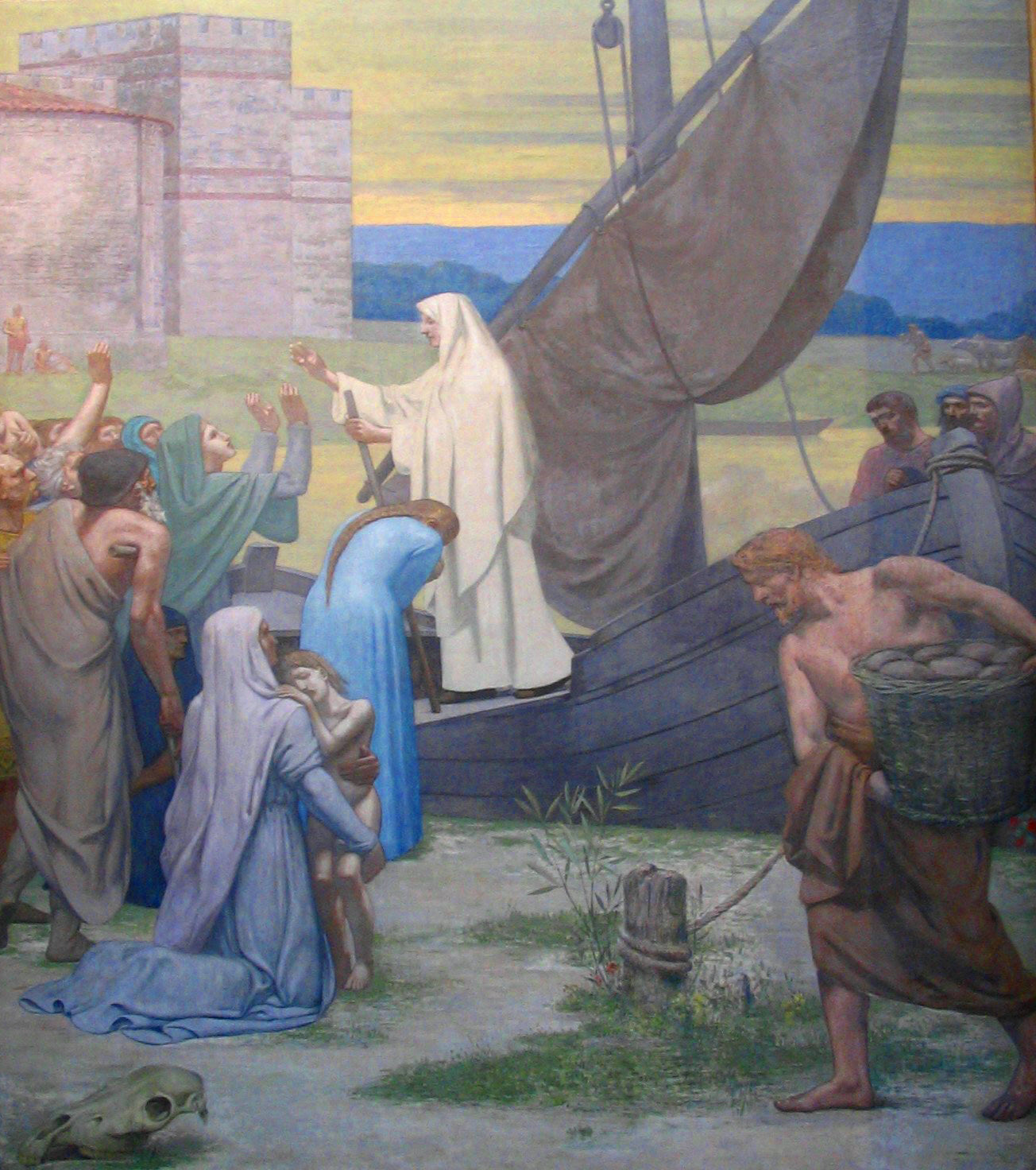 Vie de St Geneviève, vintage artwork by Pierre Puvis de Chavannes, 12x8" (A4) Poster