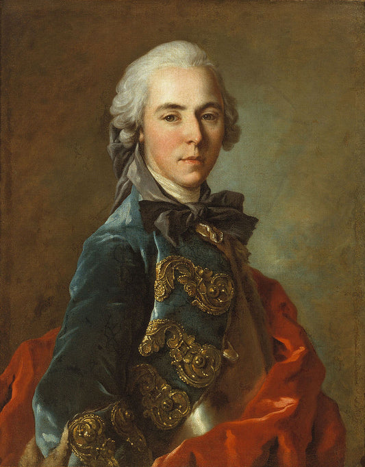 Portrait of a young officer, vintage artwork by Louis Tocque, 12x8" (A4) Poster