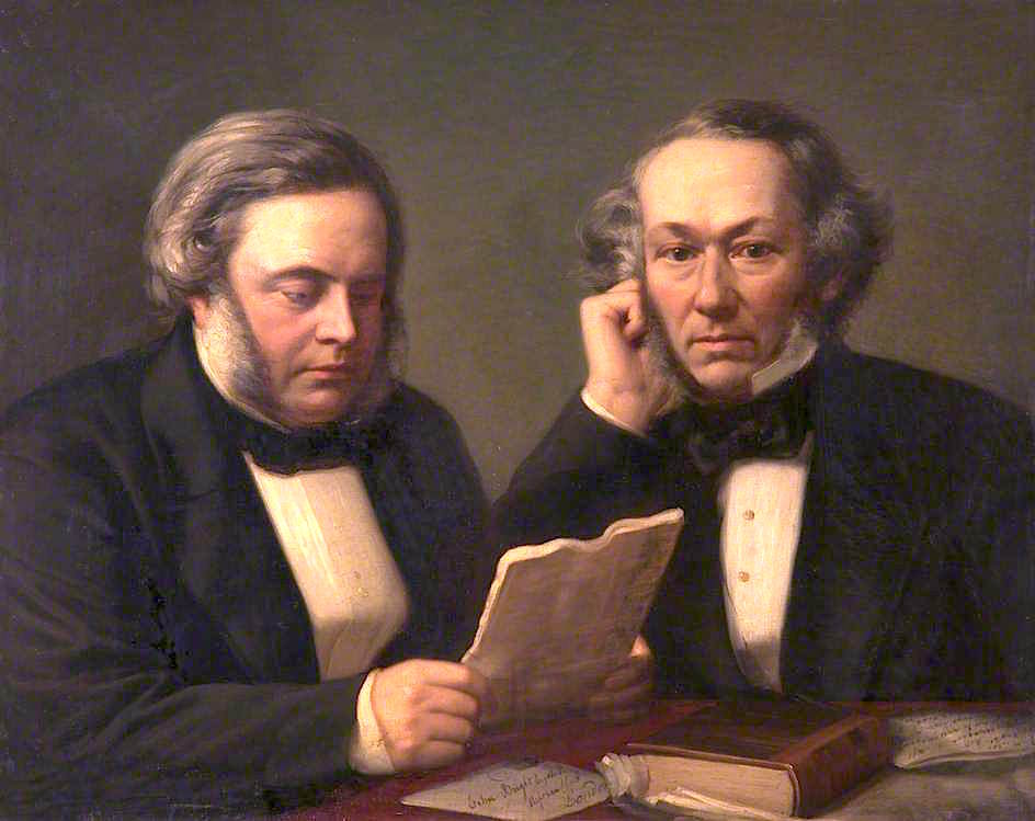 John Bright and Richard Cobden, vintage artwork by Giuseppe Fagnani, A3 (16x12") Poster Print