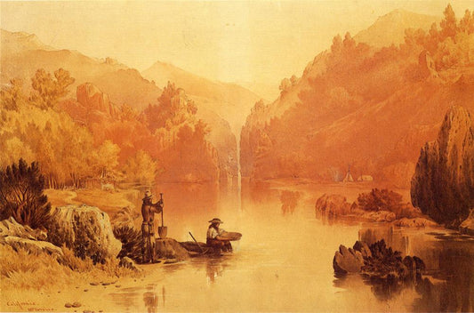 Panning Gold, California, vintage artwork by William McIlvaine, Jr., A3 (16x12") Poster Print