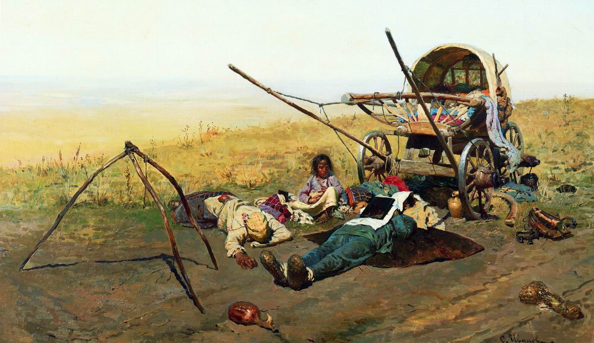 Death on the Road, vintage artwork by Sergei Ivanov, 12x8" (A4) Poster