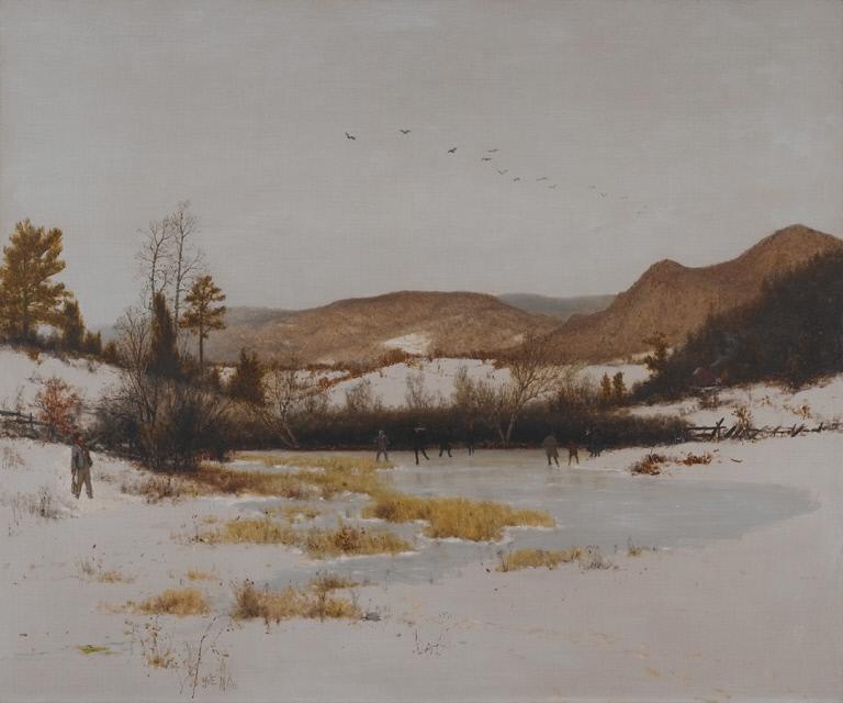 Winter in the Country, vintage artwork by Jervis McEntee, 12x8" (A4) Poster