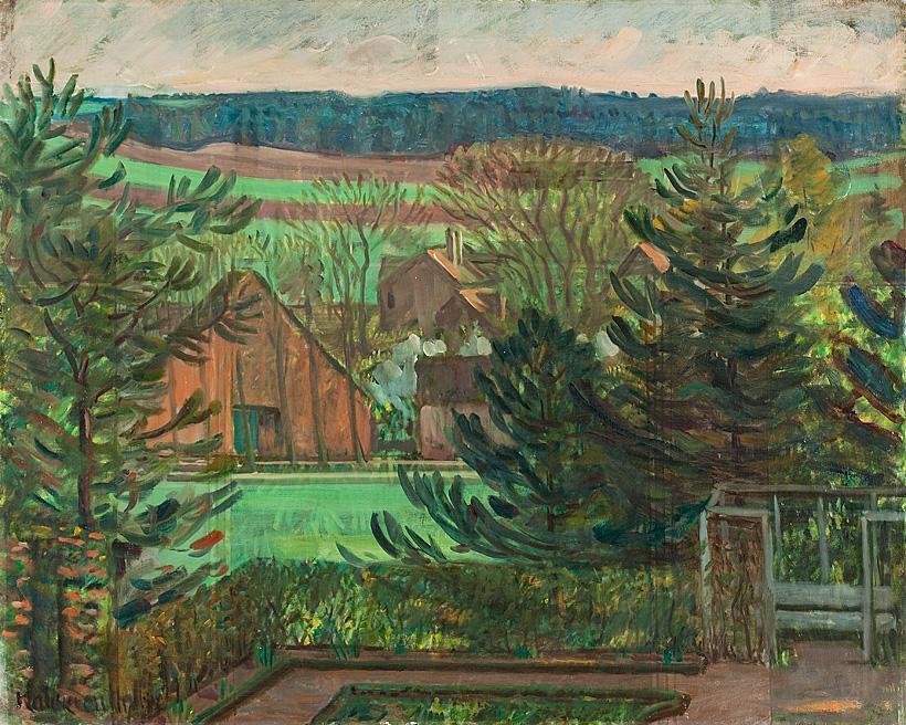 View of a Village by Leopold von Kalckreuth,A3(16x12")Poster
